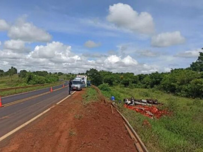 Motorista morre ao cair em barranco na MS-306, em Cassilândia