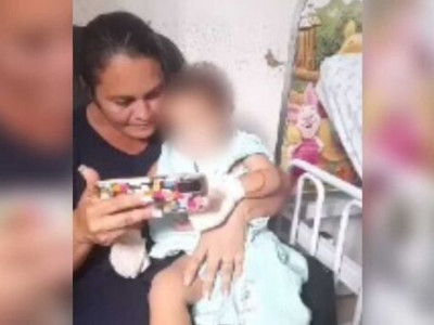 Bebê afogado reage, reconhece a mãe e deixa UTI na Santa Casa