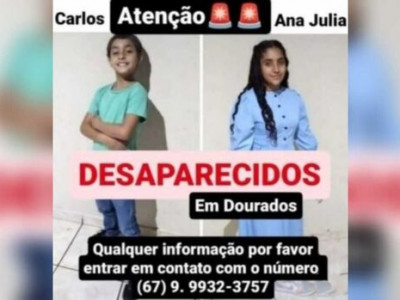 Irmãos desaparecem após pai sair de casa em Dourados