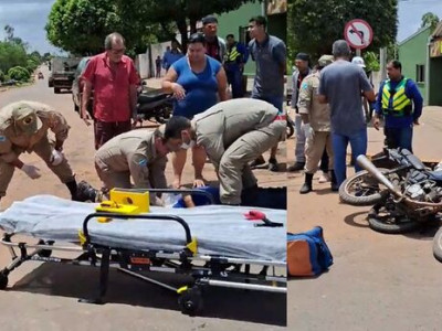 Piloto bate moto e pode perder dedo em Ribas do Rio Pardo