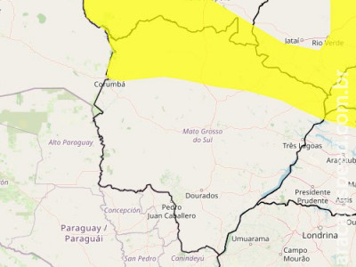 MS tem 19 municípios em alerta para risco de chuva intensa