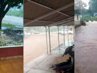 Chuva forte faz enxurrada invadir casas na região da fronteira 
