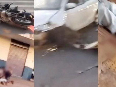 Homem perde o dedo em grave acidente entre carro e moto em Aquidauana