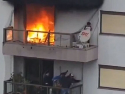 Criança é resgatada de apartamento em chamas no RS