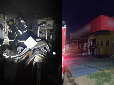 Pane elétrica causa incêndio em comércio de Três Lagoas