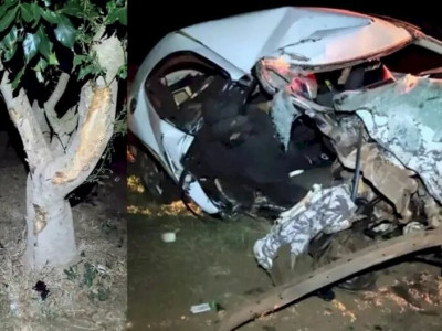 Bêbado bate carro em árvore e esposa e filha morrem em Amambai