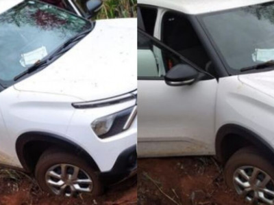 Carro roubado é encontrado abandonado em brejo de Sidrolândia