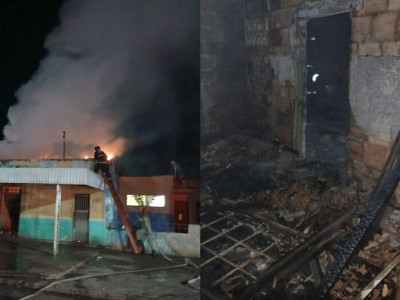 Hortifrúti pega fogo durante a madrugada em Corumbá