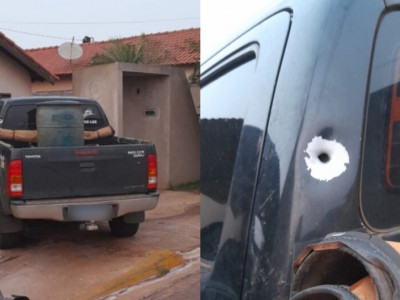 Caminhonete é alvo de tiros na madrugada em Paraíso das Águas