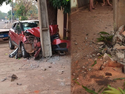 Motorista bate em poste e foge no Jardim