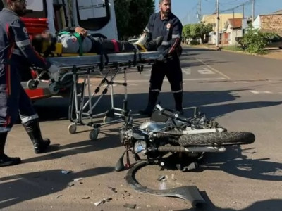 Acidente entre carro e moto deixa homem ferido em Três Lagoas