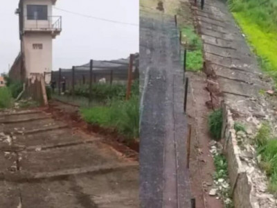 Muro de presídio desaba em Ponta Porã