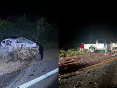 Casal morre em batida com quatro carros na MS-382, em Bonito