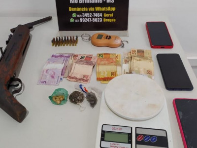 Dupla é presa por tráfico de drogas e posse ilegal de arma