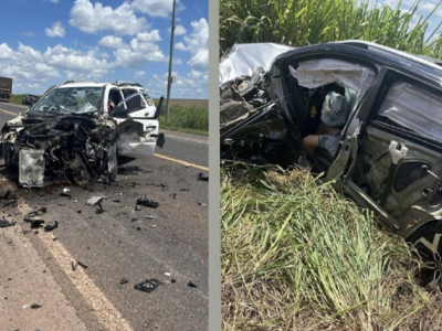 Batida frontal deixa feridos na BR-163, em Sonora