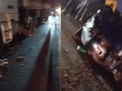 Acidente entre carreta e carro deixa criança ferida na MS-386