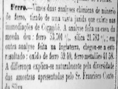 1881 – Descoberta jazida de ferro em Corumbá