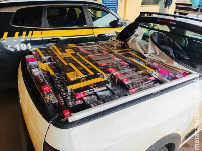 PRF apreende carga de cigarros eletrônicos na BR-267