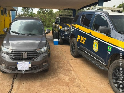 PRF recupera veículo em Água Clara (MS)