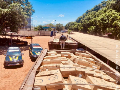 PRF apreende 300 mil maços de cigarros em Campo Grande (MS
