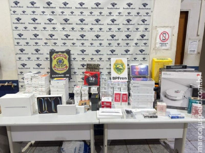 PF, PMPR e RFB apreendem caminhonete com mercadorias ilícitas