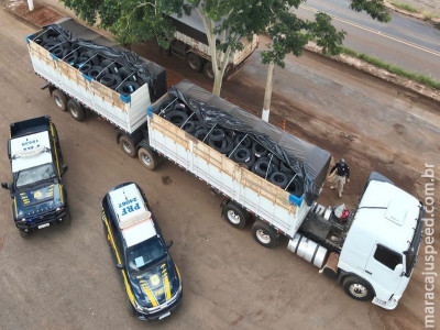 PRF apreende 320 pneus em Rio Brilhante