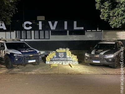 PRF e PM apreendem 450 quilos de maconha