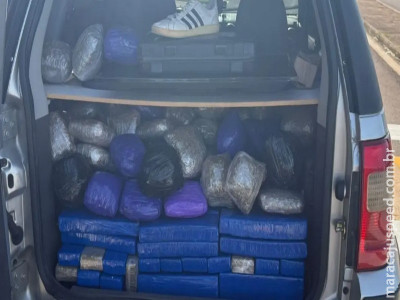 PRF apreende 261 Kg de drogas e um revólver em Caarapó