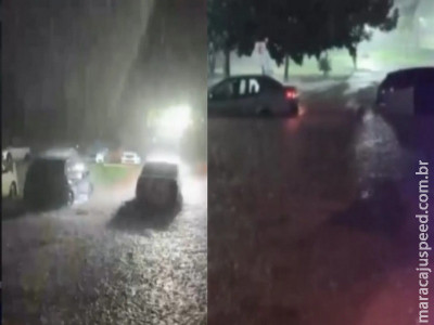 Temporal alaga ruas e carros são arrastados em Mundo Novo