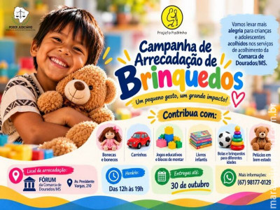 Projeto Padrinho arrecada brinquedos para o Dia das Crianças