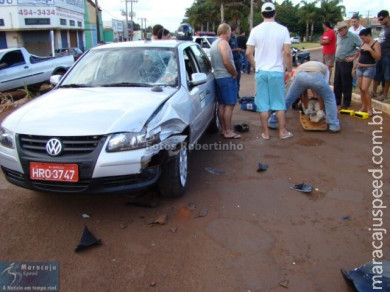 Colisão entre Moto e Carro na Perimetral Norte próximo a Auto Vidros