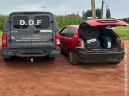 MARACAJU: DOF apreende pneus e cigarros em bloqueio na MS-164