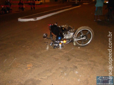 Colisão entre veículo Fusca e Moto na Avenida Marechal Deodoro em Maracaju