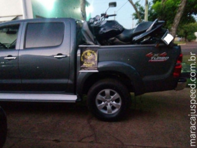 DOF recupera em estrada de MS caminhonete e moto roubadas no Paraná
