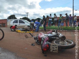 Maracaju: Grave acidente entre motociclista e veículo na avenida Marechal Floriano