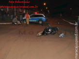 Maracaju: PM persegue assaltantes e acaba colidindo com motocicleta em rotatória