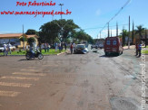 Maracaju: Colisão entre caminhão e veículo no Centro de Maracaju