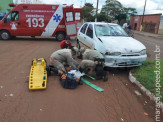 Maracaju: Grave acidente entre motociclista e veículo na avenida Marechal Floriano