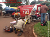 Maracaju: Colisão entre caminhão e motocicleta deixa jovem ferida na Av. Marechal Floriano