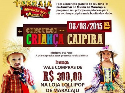 Aunimar e Loja Lollipop lançam "Concurso Criança Caipira" no 1º Arraia Universitário em Maracaju