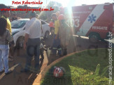Maracaju: Bombeiros atendem ocorrência de colisão entre veículo e motociclista em rotatória na Vila Juquita