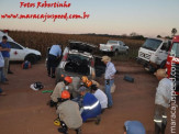 Bombeiros de Maracaju atendem acidente de colisão frontal entre veículos próximo a Usina Tonon no Distrito Vista Alegre