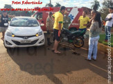 Maracaju: Bombeiros atendem ocorrência de colisão entre veículo e motociclista em rotatória na Vila Juquita