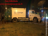Maracaju: Motorista de caminhão de coleta de lixo embriagado destrói guarita do pátio de obras com vigia no seu interior