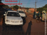 Maracaju: Colisão entre veículo e motociclista, resulta em danos materiais e condutores com ânimos exaltados