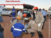 Bombeiros de Maracaju atendem acidente de colisão frontal entre veículos próximo a Usina Tonon no Distrito Vista Alegre