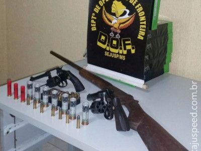 Operação conjunta do DOF e PC de Paranhos, apreende 3 por porte ilegal armas de fogo