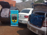 Maracaju: PRE BOP Vista Alegre apreende três veículos carregados com 4.500 pacotes de cigarros contrabandeados do Paraguai