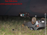 Maracaju: Bombeiros atendem ocorrência de capotamento de veículo Sandero na Rodovia MS 470