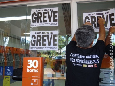 Greve dos Bancários paralisa 4 agência em Maracaju